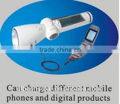 China factory price time crank dynamo solar flashlight