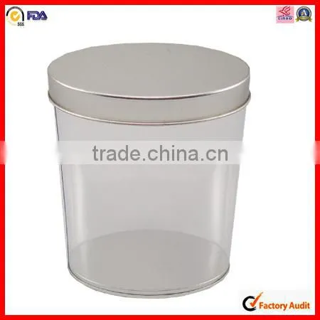 food packing factory round transparent tin pvc bucket