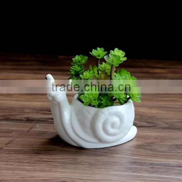 New style creative cute animal shape ceramic flower pots for succulents with hole