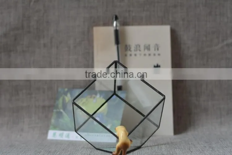 Indoor decorative plant geometric glass errarium for plant holder