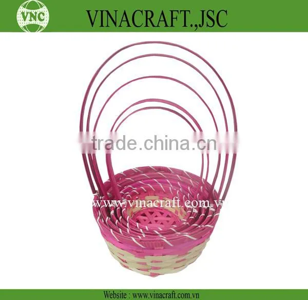 Rattan flower basket with seagrass rim