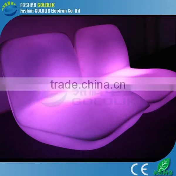 Wholesale Static or changing 16 color Outdoor Furniture LED Lighted One Seat Sofa