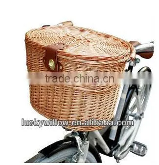 wicker bicycle basket with flower for bicycle (manufacture)
