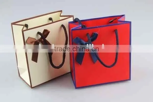 Two-colored Foldable Gift Bag / Shopping Bag With Bowknot
