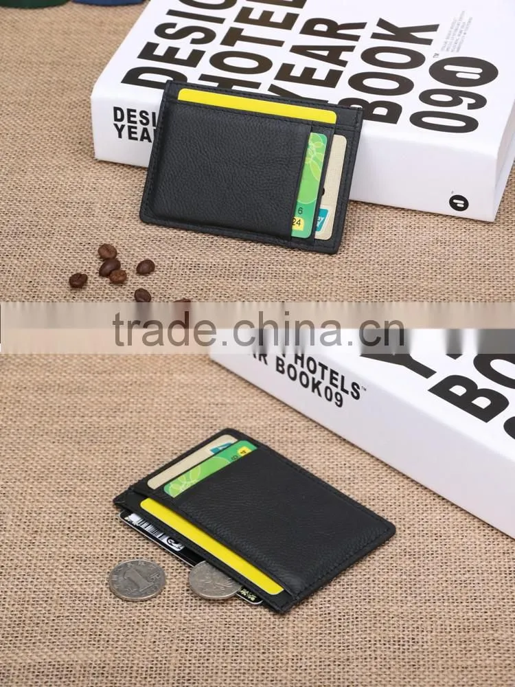 rfid business leather credit card hold and genuine leather coin purse