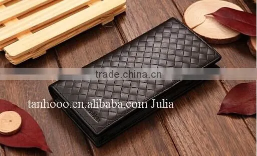 Branded long business leather wallet for men, ladies