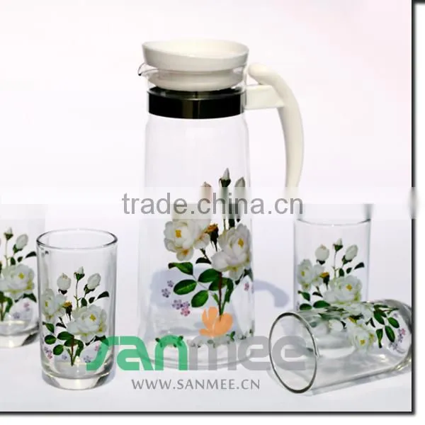 Home Decorative Glass Drinking Sets Big Jar Glass Water Sets