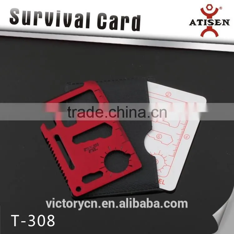 Colorfull Red out door card ,Card type mini multi-functional survival card