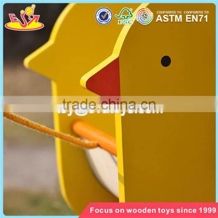 wholesale lovely duck baby wooden pull car toy new design wooden pull car toy for toddlers W05B158