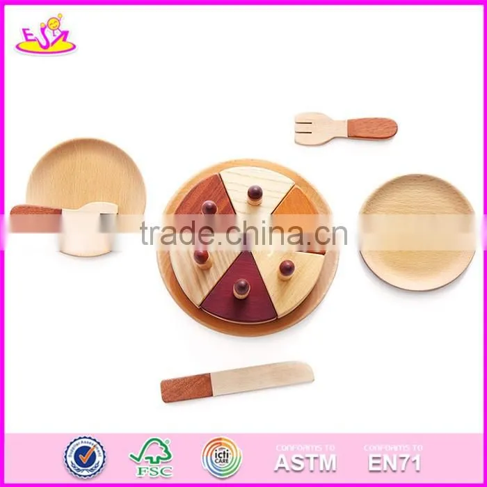2017 New design simulation kids natural wooden birthday cake toy W10B180