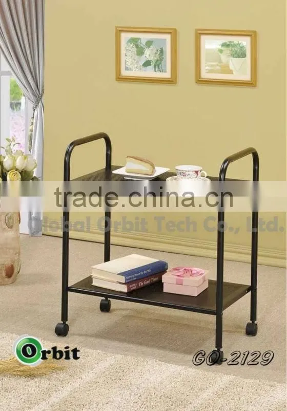 Home furniture metal storage rack with wheels, rolling kitchen storage cart