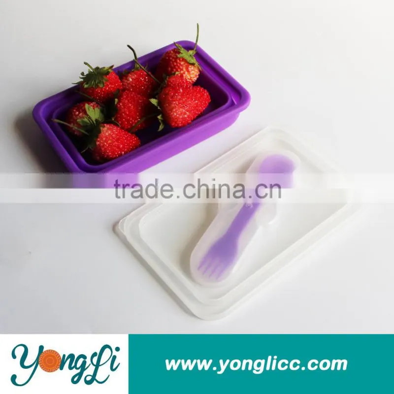 Best Selling Foldable Silicone Kids Lunch Bento