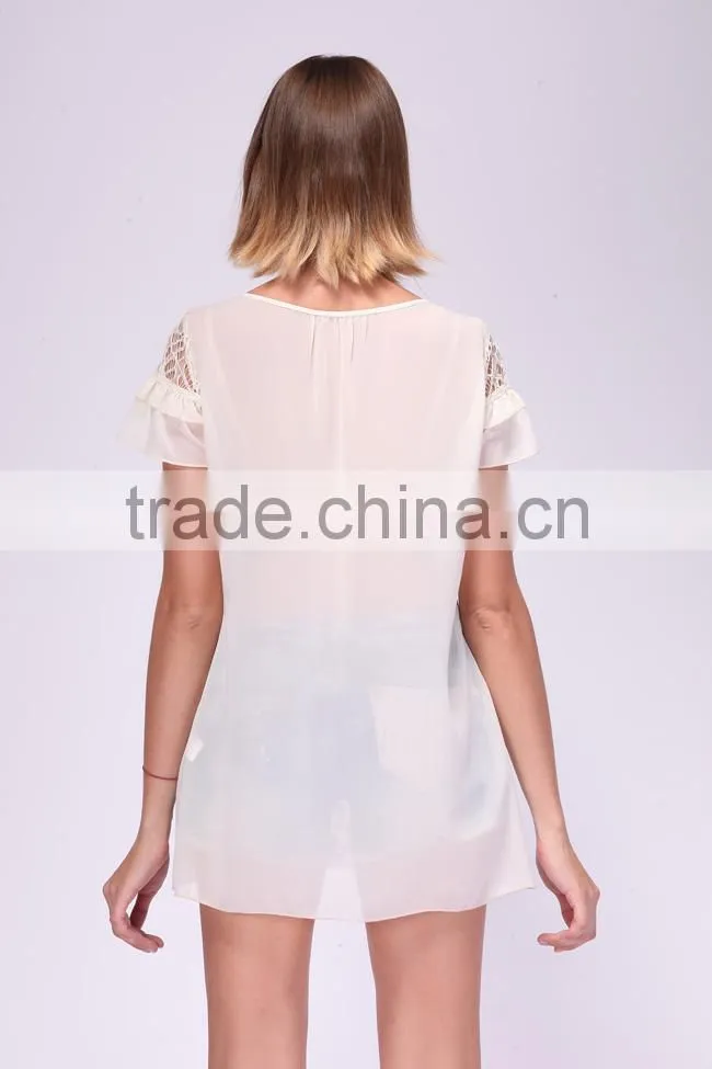 2013 korea fashion woman blouses with folk embroider