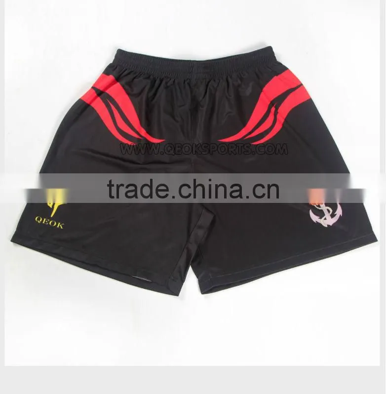 Black with Fire Pattern Men's Hockey shorts