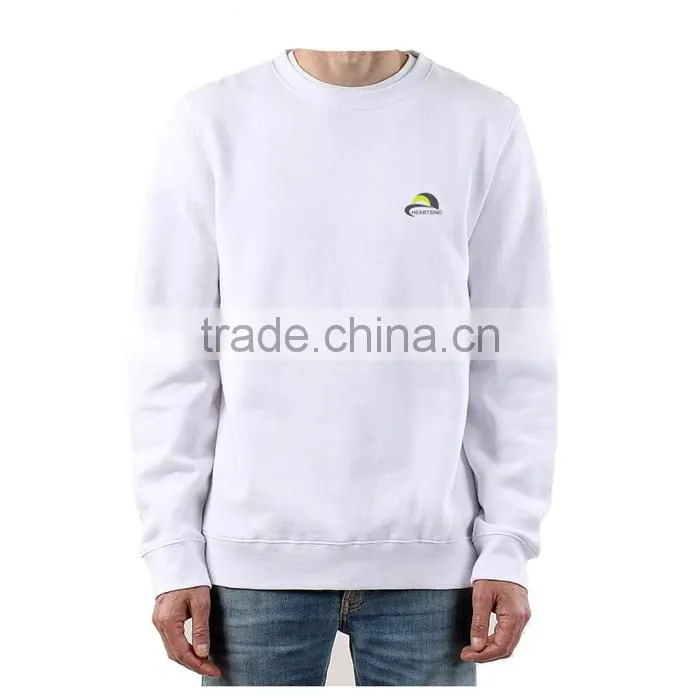 100% cotton plain white sweatshirt