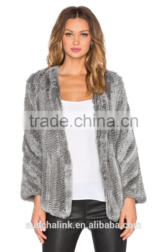 winter high quality custom rabbit fur coats girls OEM service
