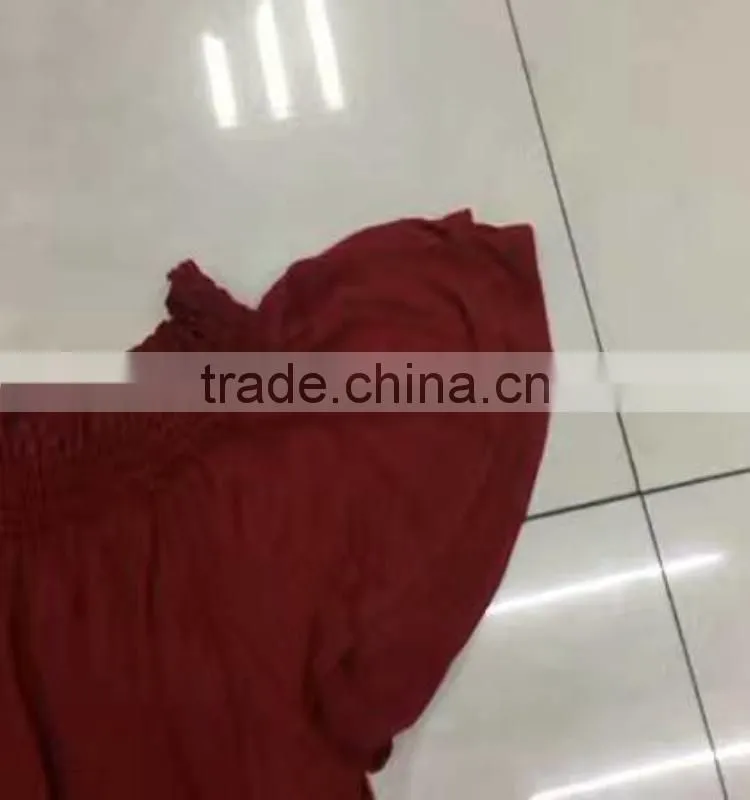 Yiwu stock fashion wine ladies tops