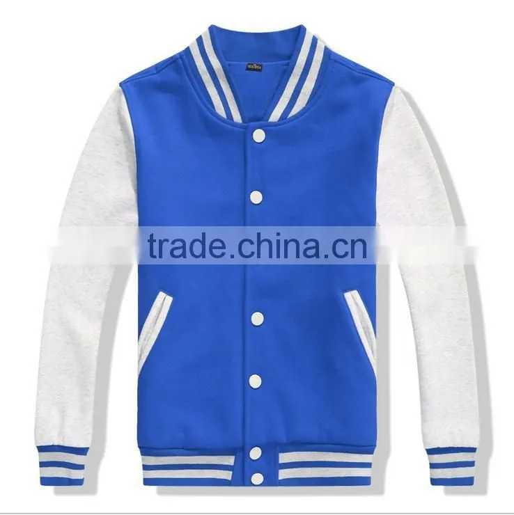 Hot Sale Oem Service China Wholesale Men Fleece Baseball Coat Jacket Button Custom Print