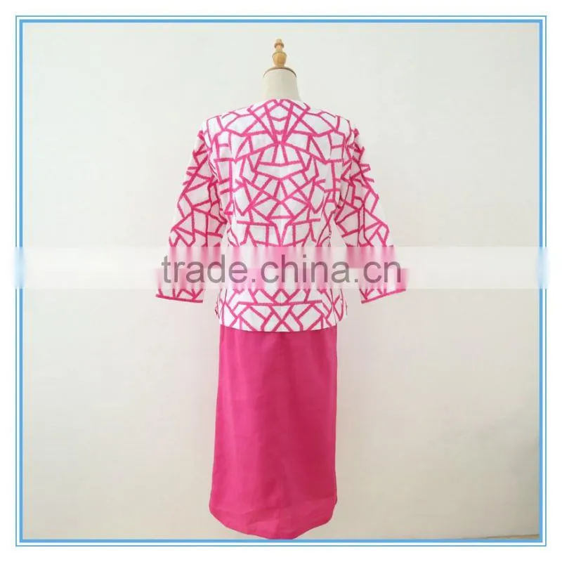 Wholesale 3 pcs Skirt Set Embroidery Cutwork Womens Suits