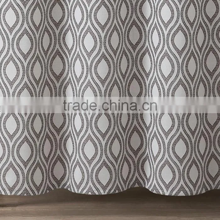 2017 Latest Designs Hookless Jacquard Shower Curtain