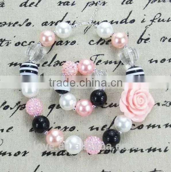 Boutique Ivory Pearl Bead CHUNKY NECKLACE and BRACELET SET Wholesale
