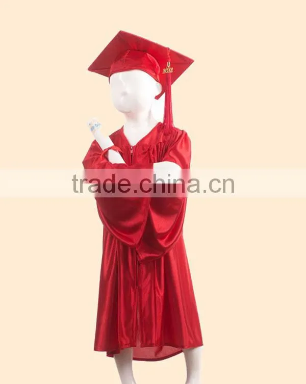 graduation gown child, children graduation gown, red kindergarten graduation gown