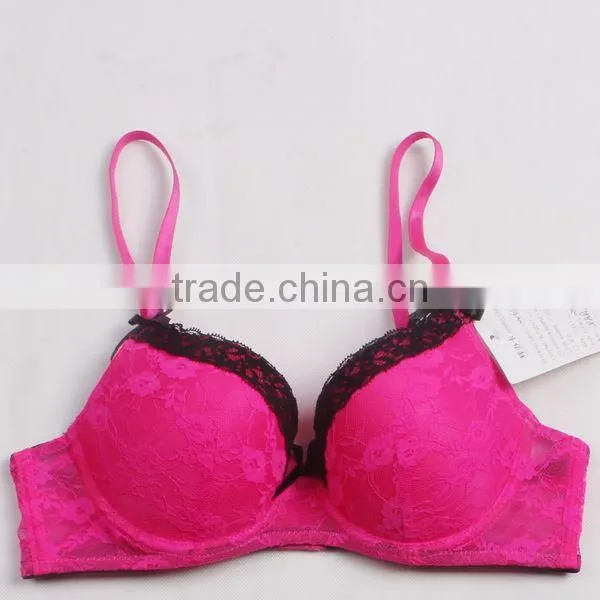 Lace thin cup bra and panty set