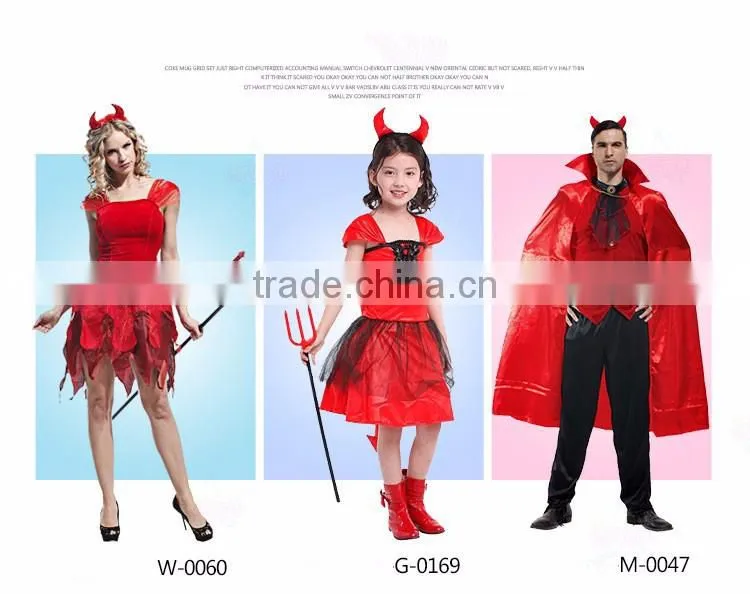 New fashion fancy red color party halloween costumes with horns