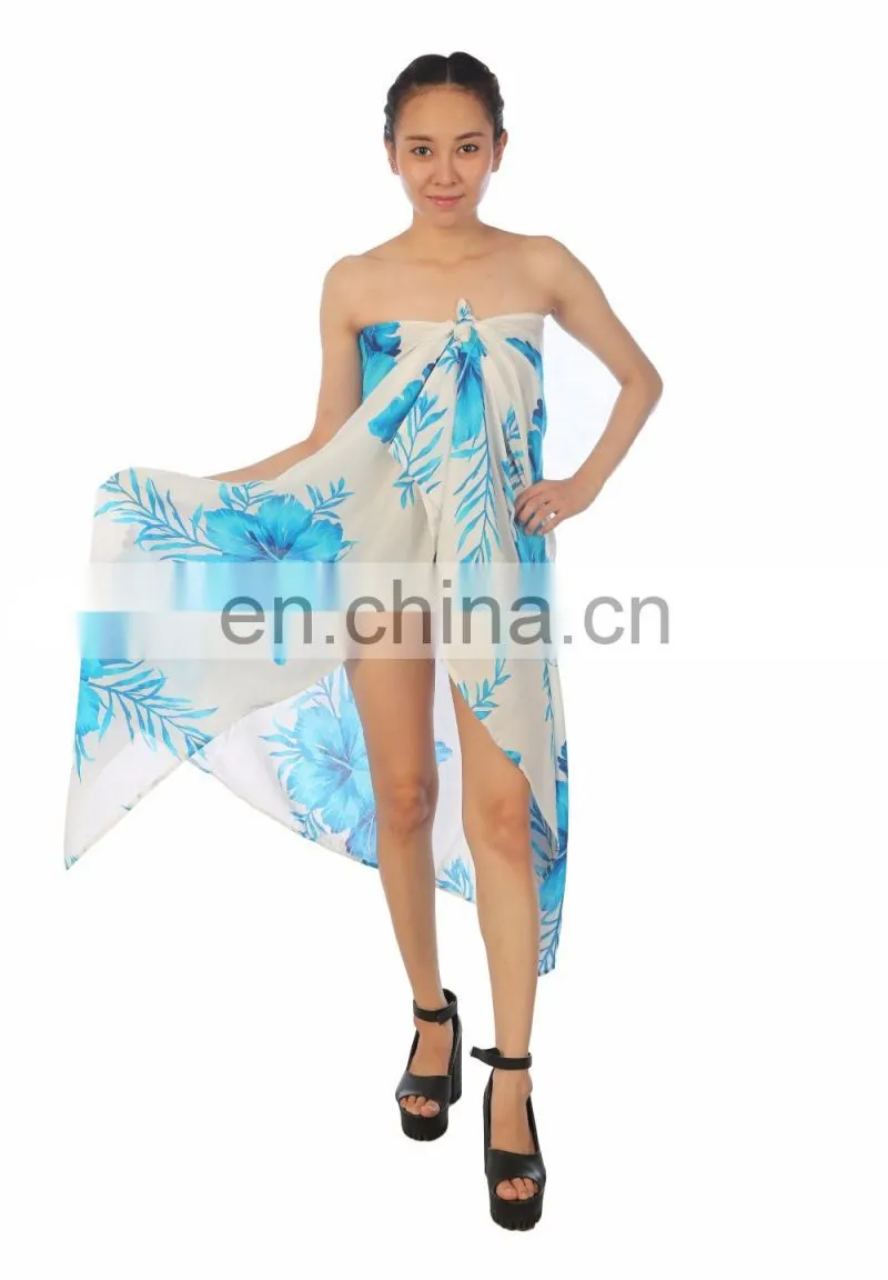 Lofbaz Women's Beach Pareo Sarong Fringeless Wrap Dress Rayon Sexy Cover-up Swimwear Summer