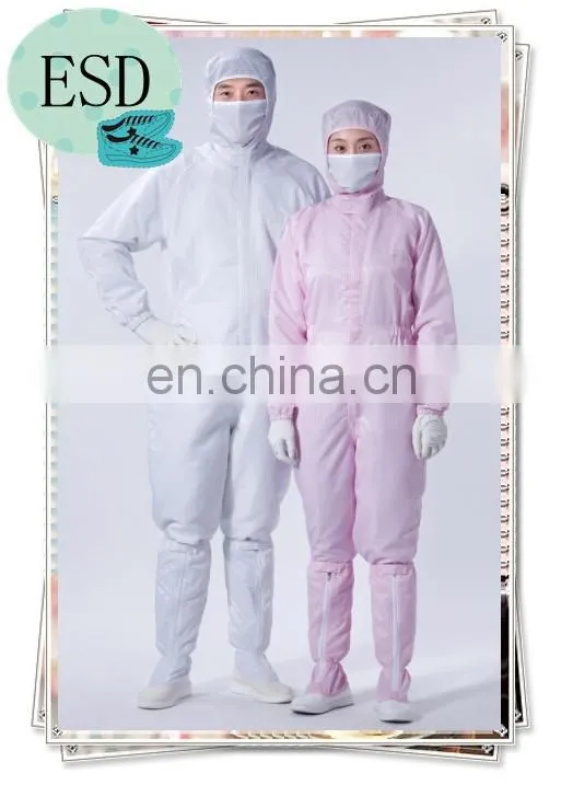 pink color Esd workwear/ cleanroom suit / antistatic clothing