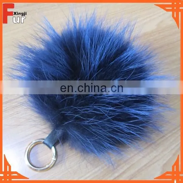 Handbag Accessory Raccoon Fur Pom Pom Keychain