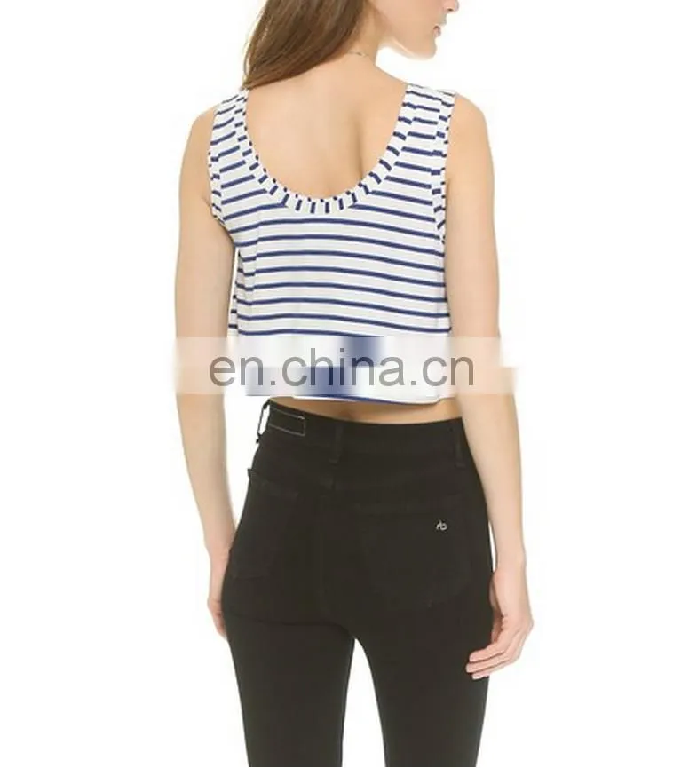 2016 new arrivel high quality stripe crop top cheer uniform