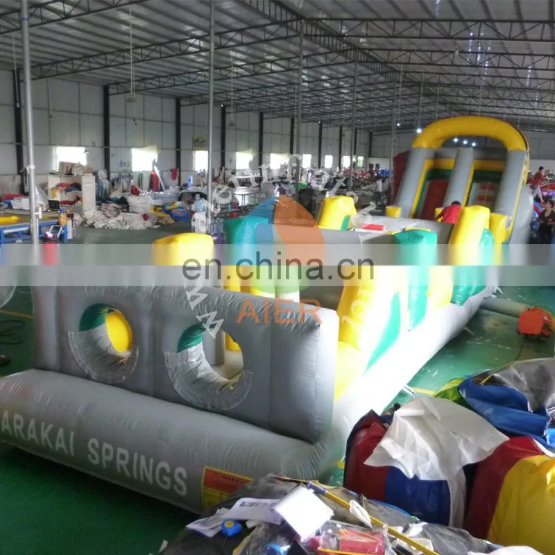 Cheap 2 parts giant inflatable obstacle , PVC inflatable obstacle course for adult and kids