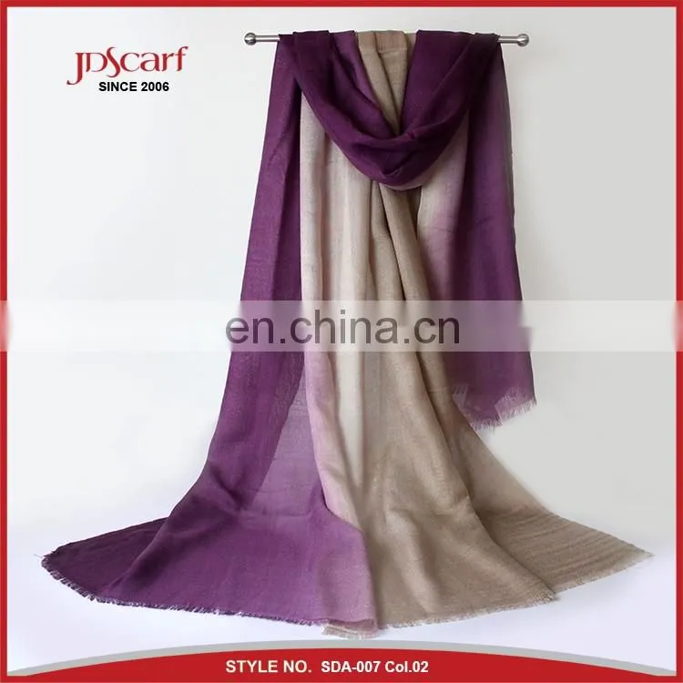 colourful thin fashion pashmina scarf gradient color acrylic scarf