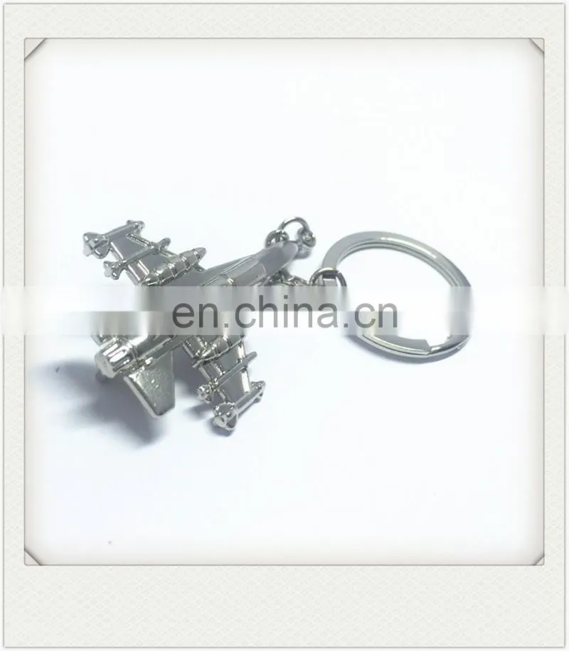 Custom logo metal airplane shaped keychain