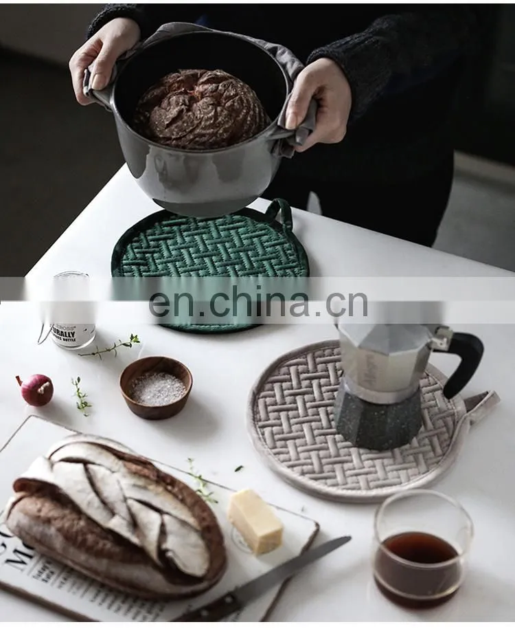 100% Polyester Kitchen Hot Pad Heat Resistant Coaster Potholder for Cooking Pot Holder