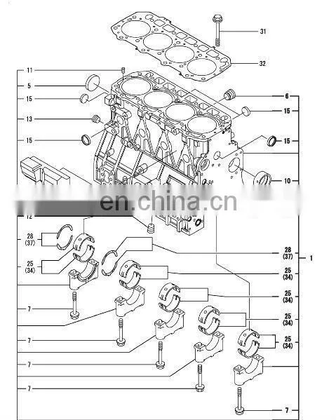 Diesel engine 4TNV84 piston assy 129508-22900 0.25