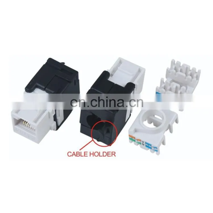 UTP 180 toolless rj45 connector cat6a keystone jack with cable holder