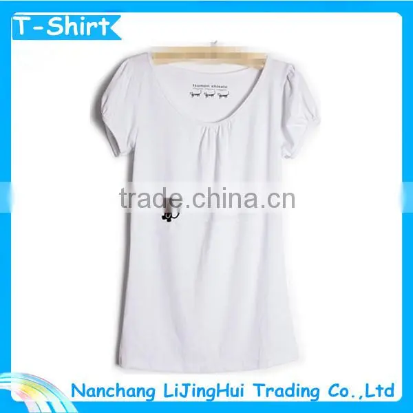 hottsale high quality fashion cotton puff sleeve t shirt