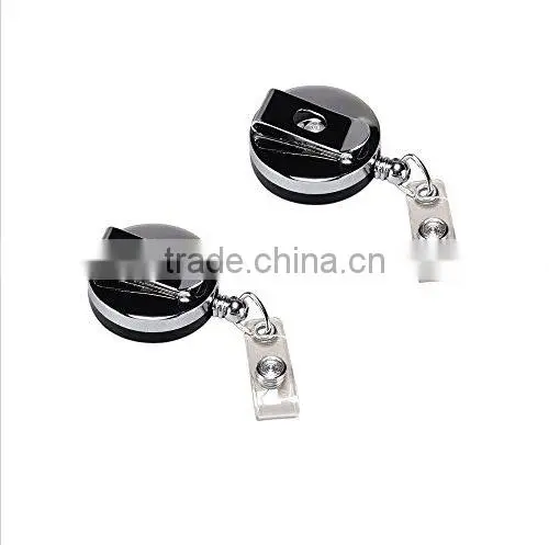 Yueton Pack of 2 Retractable Name Badges Holder ID Card Key Cards Holder Reel
