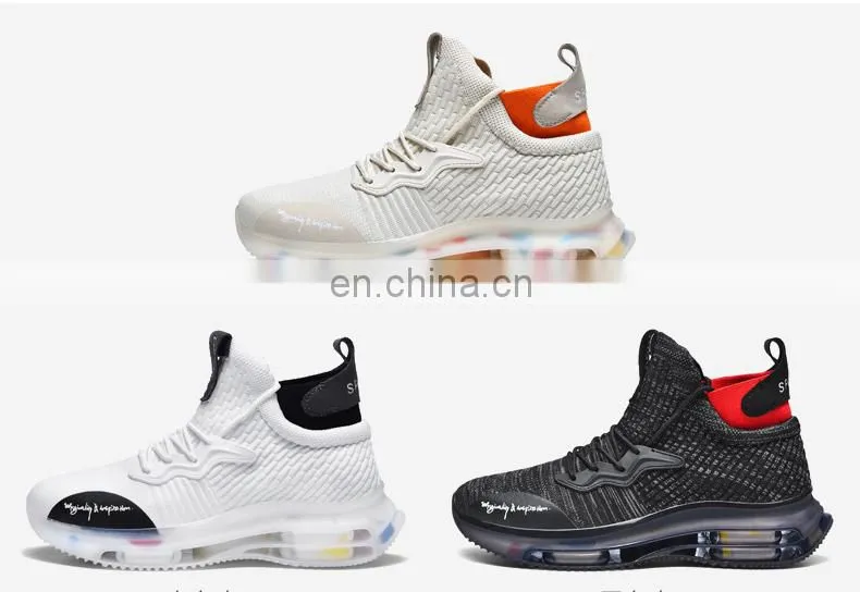 2021 spring and autumn new cross-border trend three air cushion avant-garde luminous men's casual plus size sneakers