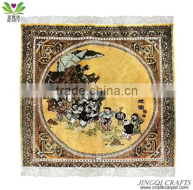 High-grade Chinese interesting children pattern handmade silk area rug floor carpet
