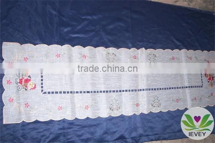 New arrival high quality table cloth embroidered table cloth wedding tablecloth christmas design fabric tablecloth