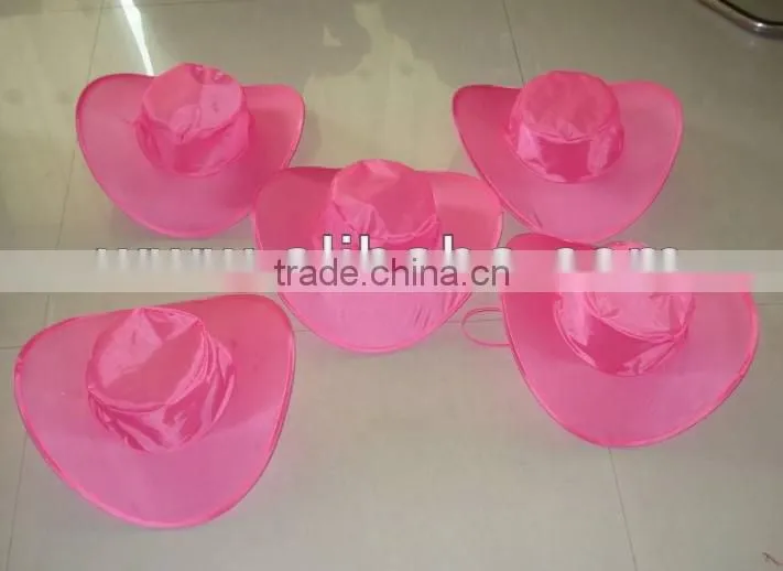 Foldable Promotional Cowboy Hat in 190T nylon, hats with print logo