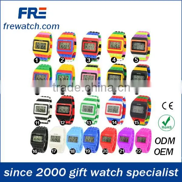 hot selling eco-friendly plastic watch with digital movement fashion plastic rainbow watch