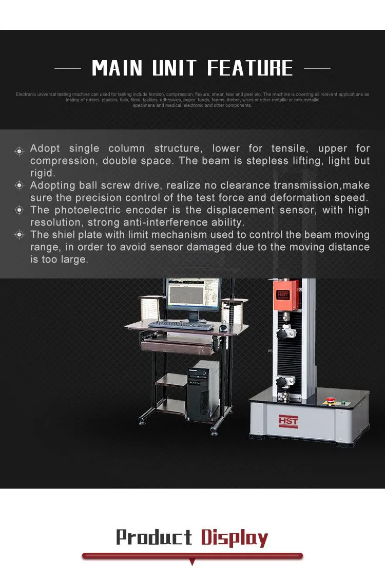 HST WDW-5E 5KN ASTM D429 Rubber to Metal Adhesion Test Equipment Universal Testing Machine