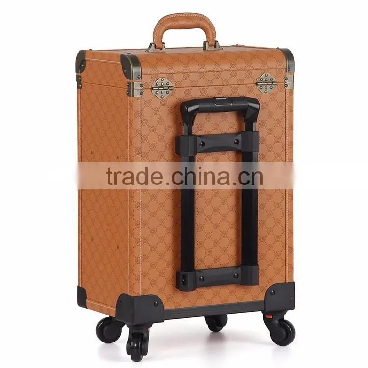 Professional PVC rolling makeup case with drawers
