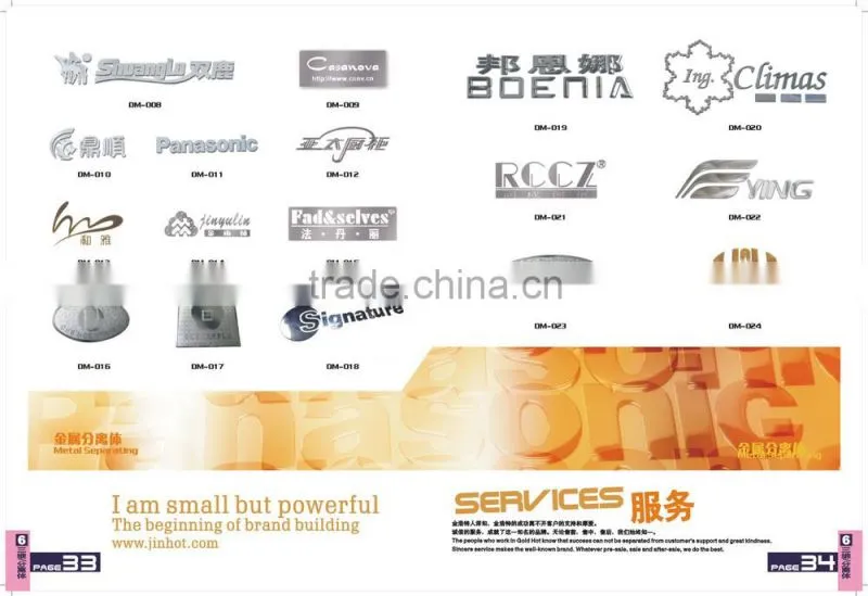 High quality nickel adhesive metal separating nameplate logo metal license plate frame OEM/ODM offered