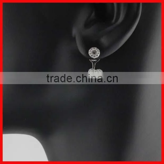 925 sterling silver micro pave cz wholesale screw back diamond earring clip-on