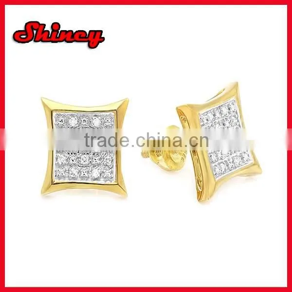 Sterling Silver Diamond and Aquamarine Leverback Earrings